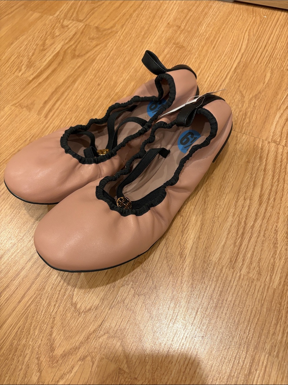 Tory Burch Blush Pink Ballet Flats with Black Trim